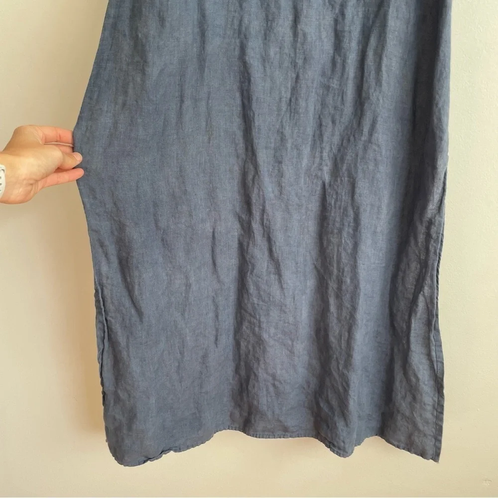 CP SHADES linen flax maxi dress coastal beachy boho lagenlook artsy slip sheath